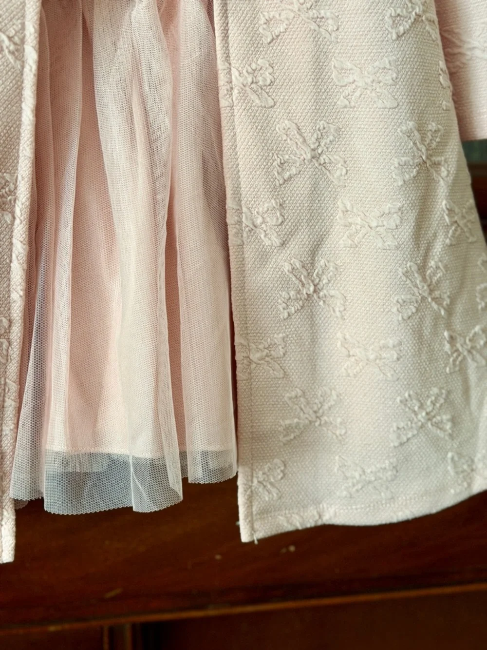 Pink Girls' Coat with Dress Set
